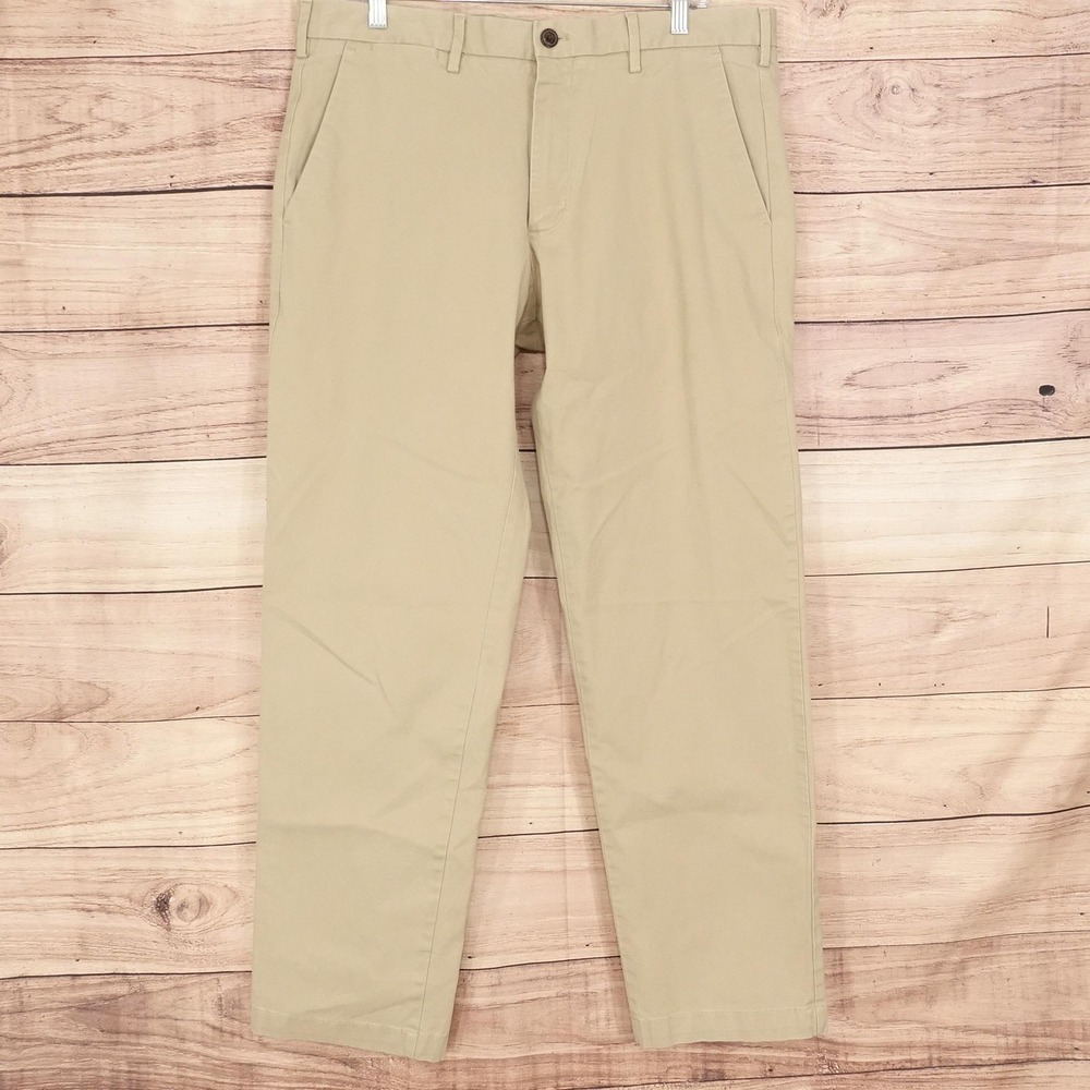 Gap For Good Chino Pants Mens 36x32 Beige Straight Stretch Flat Front Casual